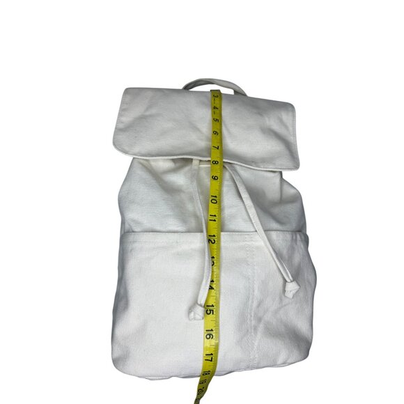 Laude The Label Natural Convertible Canvas Backpack Drawstring Closure Ivory - Picture 10 of 10